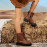 2025 Autumn And Winter New Large-Size Martin Boots Coarse And Fashion Martin Boots Thick Bottom Boots Round Head