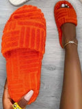 Shoes 2021 Trendy Home Embossed Cotton Slippers Women Comfortable Shoes Size 43 Indoor Slippers Flat Ladies