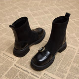 Breakj British Style Thin Skinny Boots Brown Socks Boots 2025 Autumn And Winter Gas Small Short Boots Small Ankle