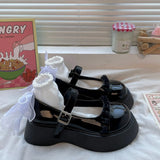 New Lolita Shoes 5cm Platform Shoes Retro Lace Mary Jane Shoes Japanese JK Uniform Shoes y2k College Girls Shoes Women's