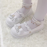 NEW kawaii Lolita shoes cute star buckle Japanese JK uniform shoes sweet low-heel Mary Jane shoes college girls bow women