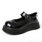 Lolita Shoes Women Japanese Style Vintage Soft Leather Mary Janes Platform Shoes High Heels College Student Cosplay