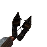 Breakj Baotou Sandals Bow Sweet Cool Wind French Temperament Single Shoe Tip Fine And New External Wearing