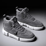 o'clock Winter High-top Men Plush Shoes Fashion Casual Couple Footwear Comfort Warm Lined Sneakers Lace-up