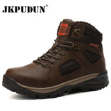 Winter Men Boots Waterproof Warm Fur Snow Boots Men Outdoor Winter Work Casual Shoes Military Combat Ankle Boots
