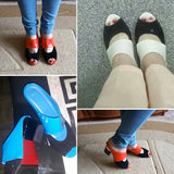 Women Sandals Square Heel 2022 Summer Shoes Woman Fashion Slides Cut-out Open Toe Slip On Mothers Sandal Female Bling