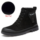 Men Snow Boots Winter Warm Outdoor Walking Ankle Boots New Fashion Design High Top Casual Shoes Rubber Sole Platform