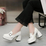 Heels Chunky Loafers Women Spring New Super High Heel Y2k Mary Jane Shoes Black Pumps Thick Heel Office Shoe Woman