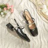 Breakj Sandals Women Summer 2024 New Square Head With Thick Heel High Heels Mary Jane Sandals Back Empty Single