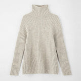 Autumn Winter Women Solid Turtleneck Pullovers Top Batwing Long Sleeve Warm Pullovers Female Striped Casual Loose