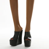 Simple Plain Face 16 Cm Wedge Heel Sandals A61-3 Have To Do 35-42 Yards Long-Term