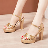 Woman Sexy High Heels Ladies Summer Dress Shoes For Women 2022 Female Leather Platform Wedge Heel Elegant Sandal 32 35 36 37