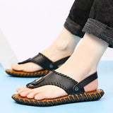 Sandals Leather First Layer Cowhide New Summer Fashion Trend Youth Flip-flops Men's Slippers Mens Sandals Leather