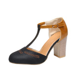 Breakj New 35-43 Fashion Large Size Summer Breathable Hollow High Thick Heel Sandals Popular Women's