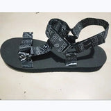 Flat Sandals graffiti Bandana Shoes Summer Outdoor Platform Sandals Open Toe Cute Bow Casual Ladies Beach Shoes