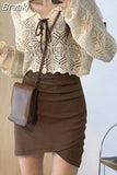 Piece Dress Set Women Bodycon Dress Korean Fashion Suit Hollow Out Lace Y2k Crop Tops + Strap Mini Corset Dress 2023