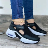 Women Fashion Vulcanized Sneakers Platform Solid Color Flats Ladies Shoes Casual Breathable Wedges Ladies Walking