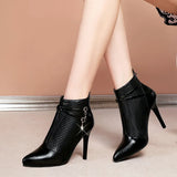 Breakj Fine And Temperament Women's Boots Autumn And Winter With Velvet Warm Tips Super High And Short Boots Naked Boots Fashion 廋廋鴴