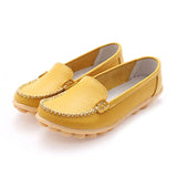 Sale Genuine Leather Women Shoes 2017 Fashion Lace up Casual Flat Shoes Peas Non-Slip Outdoor Shoes Plus Size 34