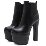 Women's Short Boots Fall And Winter Hates Sky-High Plush, Thick Heels, Short Tube, Small Size Cool Martin Boots, Waterproof Table, Large Size High