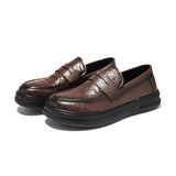 Breakj Dou Shoes Male Spring And Autumn British One Foot Pedal Casual Leather Shoes 2023 New Fashion Loafers Male