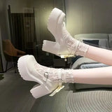 Breakj Mary Jane Shoes Women's New JK Small Leather Shoes In The Spring Of 2025 With Round Head Coarse Heel