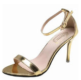 Silver Gladiator Sandals Roman sandals Summer Office High Heels Women Buckle Strap Pumps Casual Women