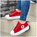 Breakj Casual Single-Shoe Women 2025 Spring And Autumn New Round Head Tie With Thick Bottom Low Help Canvas Single