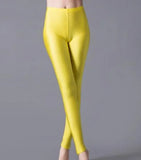 Women Shiny Pant Leggings Hot Selling Leggings Solid Color Fluorescent Spandex Elasticity Casual Trousers Shinny