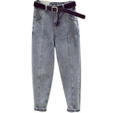 Women Pants 2019 Autumn High Waist Jean Femme Pantalon Trousers Streetwear Vintage Ankle-Length Fitness Harem Denim