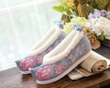 Breakj Shoes Hanfu Shoes Ancient Style Female Embroidered Cloth Shoes Inside The Raised Head Ancient Costume Shoes Cloth Shoes