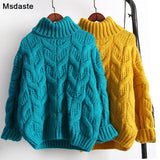 Women Pullovers Knitwear 2019 Winter Thick Casual Female Knitted Tops Pull Jumpers Oversized Woman Twist Warm