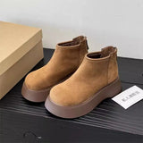Breakj The Simple Non-Slip Cotton Boots Women 2025 Elegant Temperament Simple Solid Color Round Head Snow Boots High