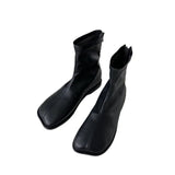 Breakj Boots Martin Boots Female British Wind Spring And Autumn Single Boots 2024 New Square Head Flat Bottom Show Thin Chelsea Ankle