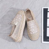 Women's Shoes New Fashion Braid Mesh Breathable Lightweight Flat Bottomed Casual Shoes for Women Zapatos De