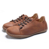 Layer Cowhide Large Size Handmade Shoes Female Farmer's Shoes Pedal Lazy Bean Shoes Retro Leather Flat