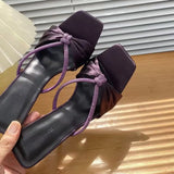 Breakj Satin Water Drill With Sandals Woman 2025 Summer New Bow Toe Wearing High-Heeled Cold