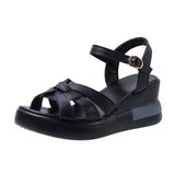 Thick-Soled Sandals Women's Summer 2023 New Muffin Shoes Fashionable High-Heel Large-Size Women's Shoes