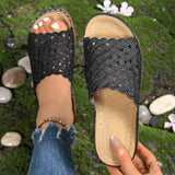 2025 Summer New Simple Leisure Flowers Hollow Low And Word Women's Slope And
