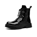 Breakj Boots Men's British Boot Men's 2023 Bright Leather Work Leather Shoes