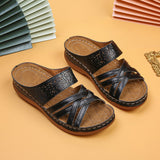 Breakj Female 2023 Summer Flower Slippers Large Yard Slope With Thick Bottom Cross A Word Cool Drag Female Beach