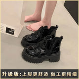 Breakj Version Of The Thick Background To Increase The High Martin Boots Women 2025 Spring And Autumn Locomotive Belt Buckle Hottie Short Boots Fashion