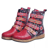 Breakj Autumn And Winter New Large Code 43 Martin Boots Women Embroidered National Wind And Hot Short Boots Flat Bottom