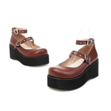EDEELVEEYS Lolita Shoes Women Japanese Style Vintage Girls Med Heels Waterproof Platform College Student Cosplay Costume