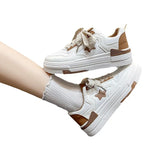 Breakj Winter New Velvet Explosion Of Women's Chic Shoes With Sports Board Shoes Thick-Soled Small White Shoes