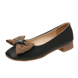 Single Shoes Women's Shoes With One Foot Shallow Mouth Women's Shoes 2023 Autumn New Style French Style Bow-Tie Women's Bean