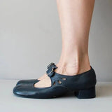 Breakj 2023 Spring New Low Heel Buckle With Shallow-Mouth Single Shoe Size 40-43 Single