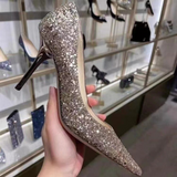 Heels Women Wedding Shoes Bride Gold Heels Luxury Designer Elegant Party Sandals Dress Strip Pole Dance Sexy Silver