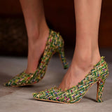 Ladies Pontied Toe Slip on High Heels Pumps Women Elegant Fashion Hot Sale Classic Office Lady Shoes Woman Zapatos De