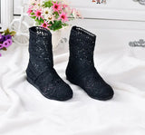 New Summer style boots Women Cut-Outs Fashion Shoes Knitted short lace Boot Spring ankle botas size 35-41 in 8